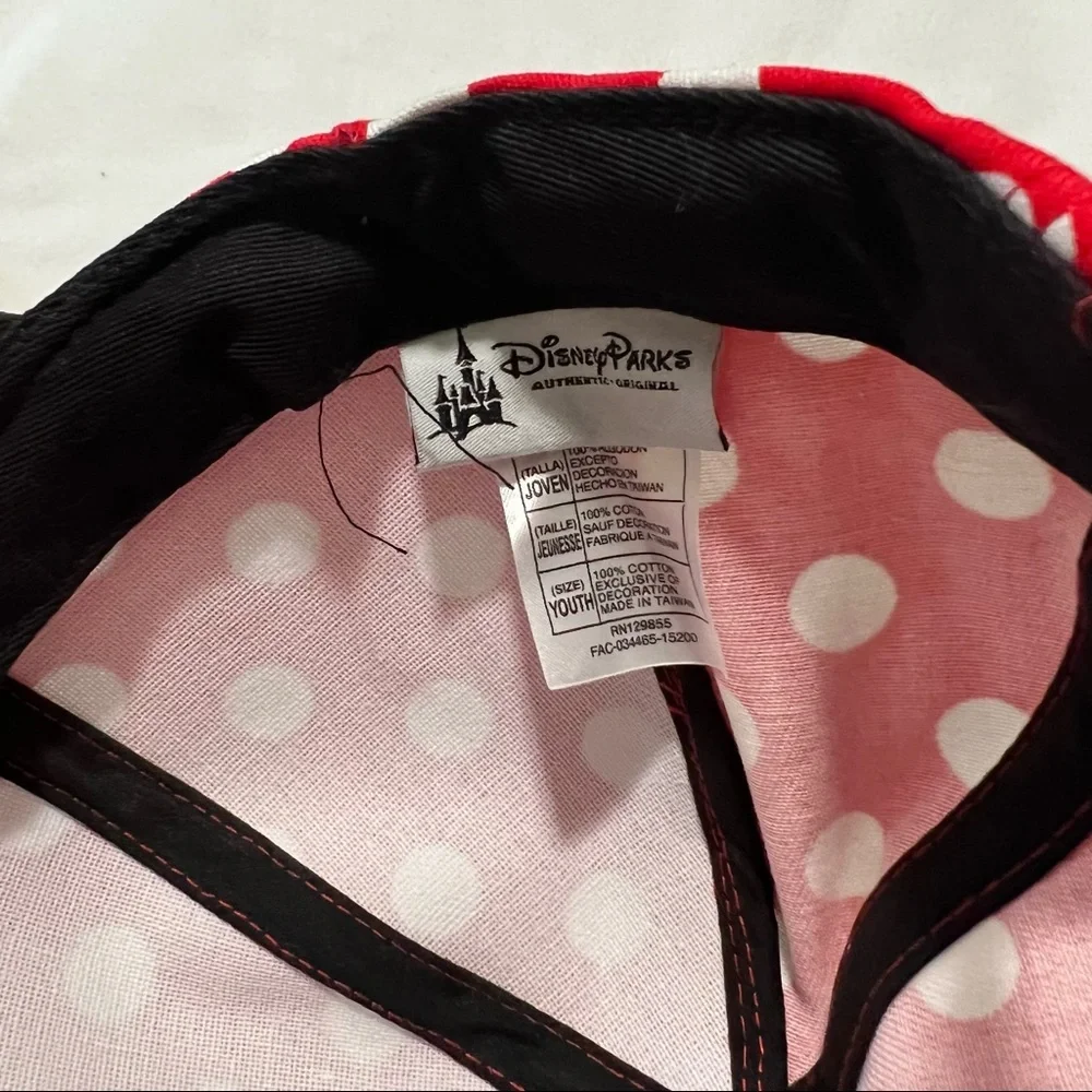 Minnie Mouse youth ears hat polka dot Disney girl